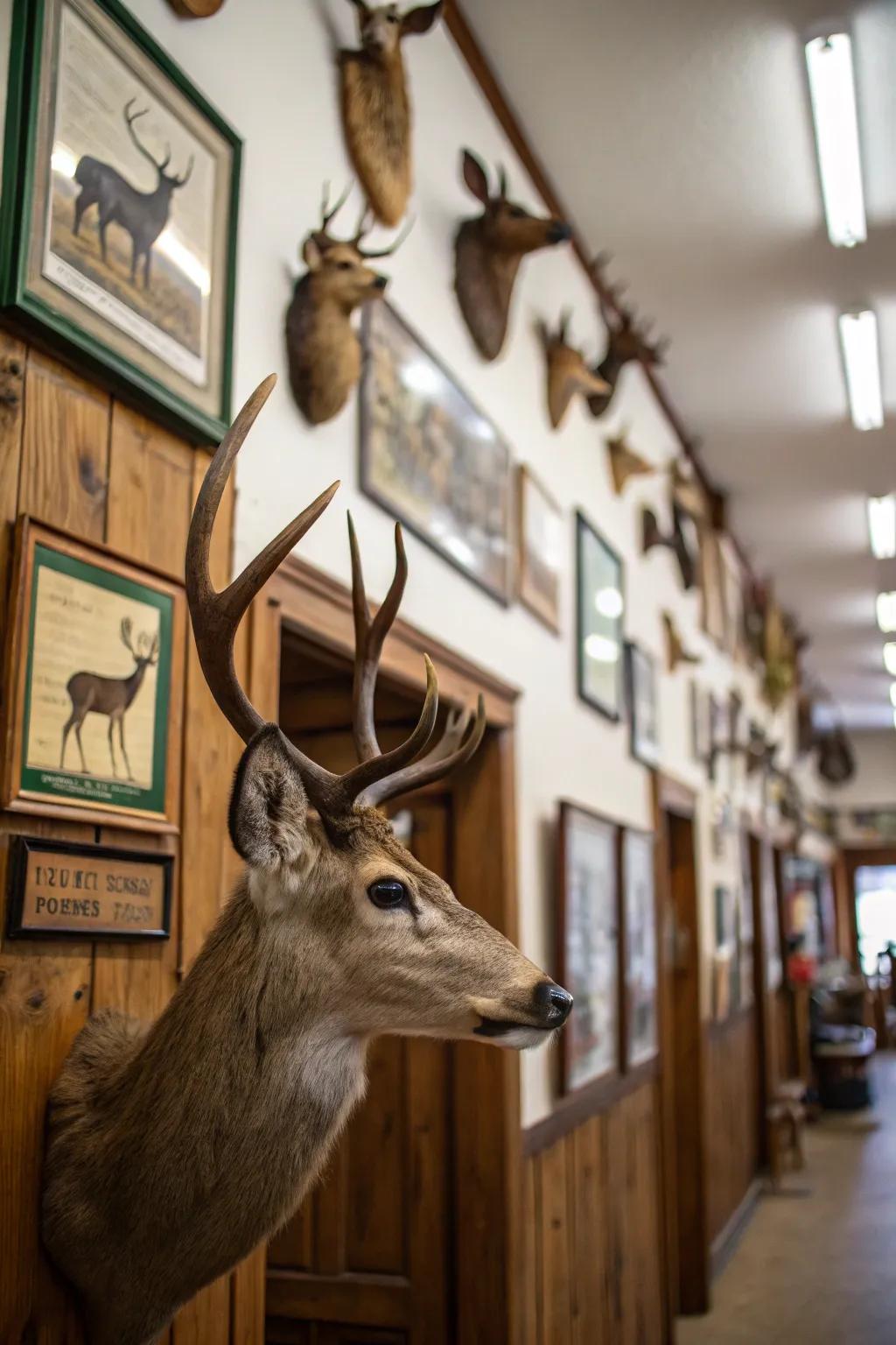 Display your cherished trophies to create a captivating focal point with enduring appeal.