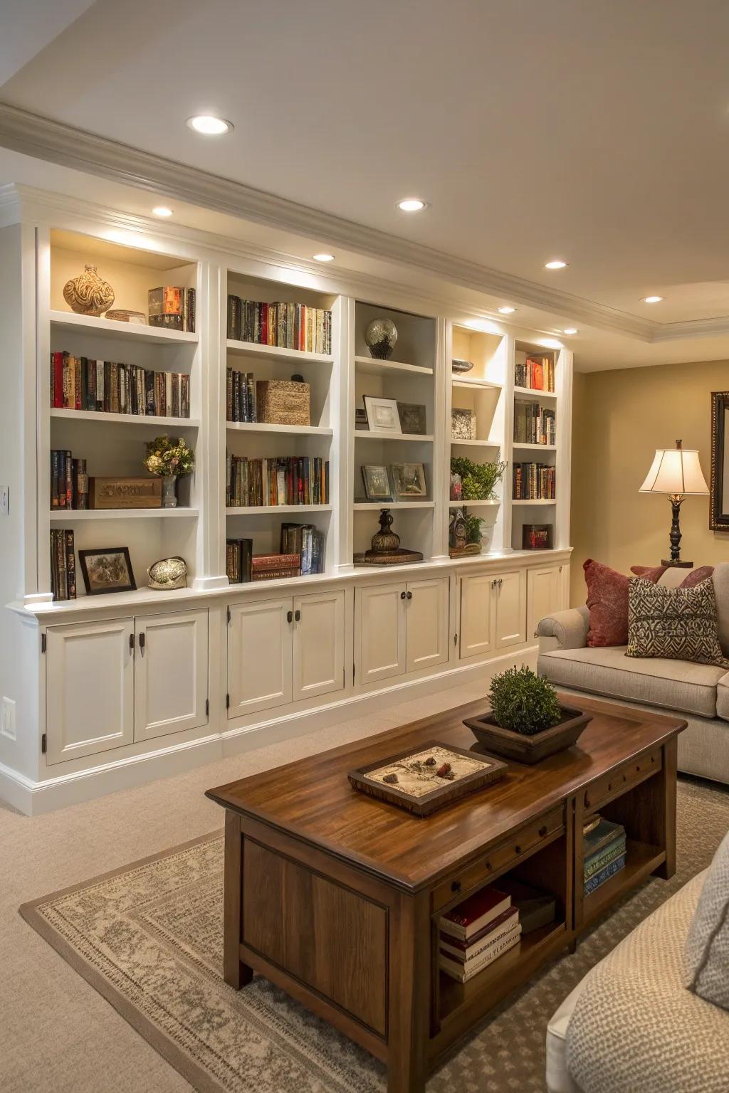 Integrated bookcases have the power to convert any area into a sanctuary for book lovers.