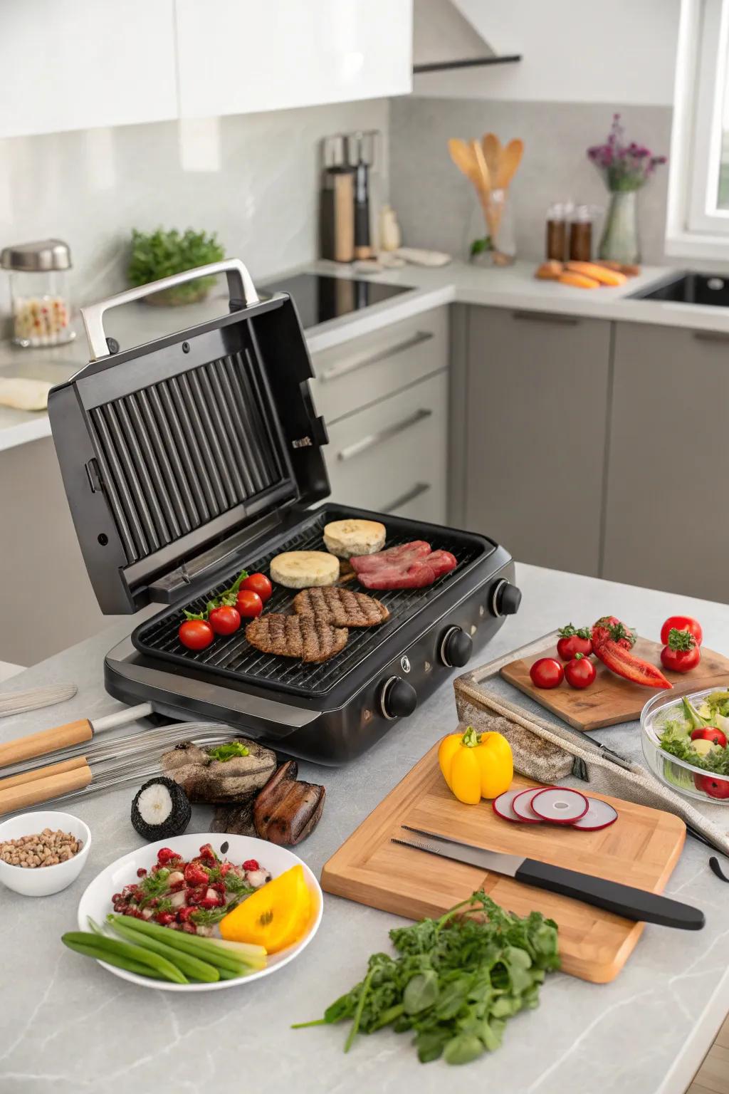 With ease, electric grills bring the BBQ experience indoors.