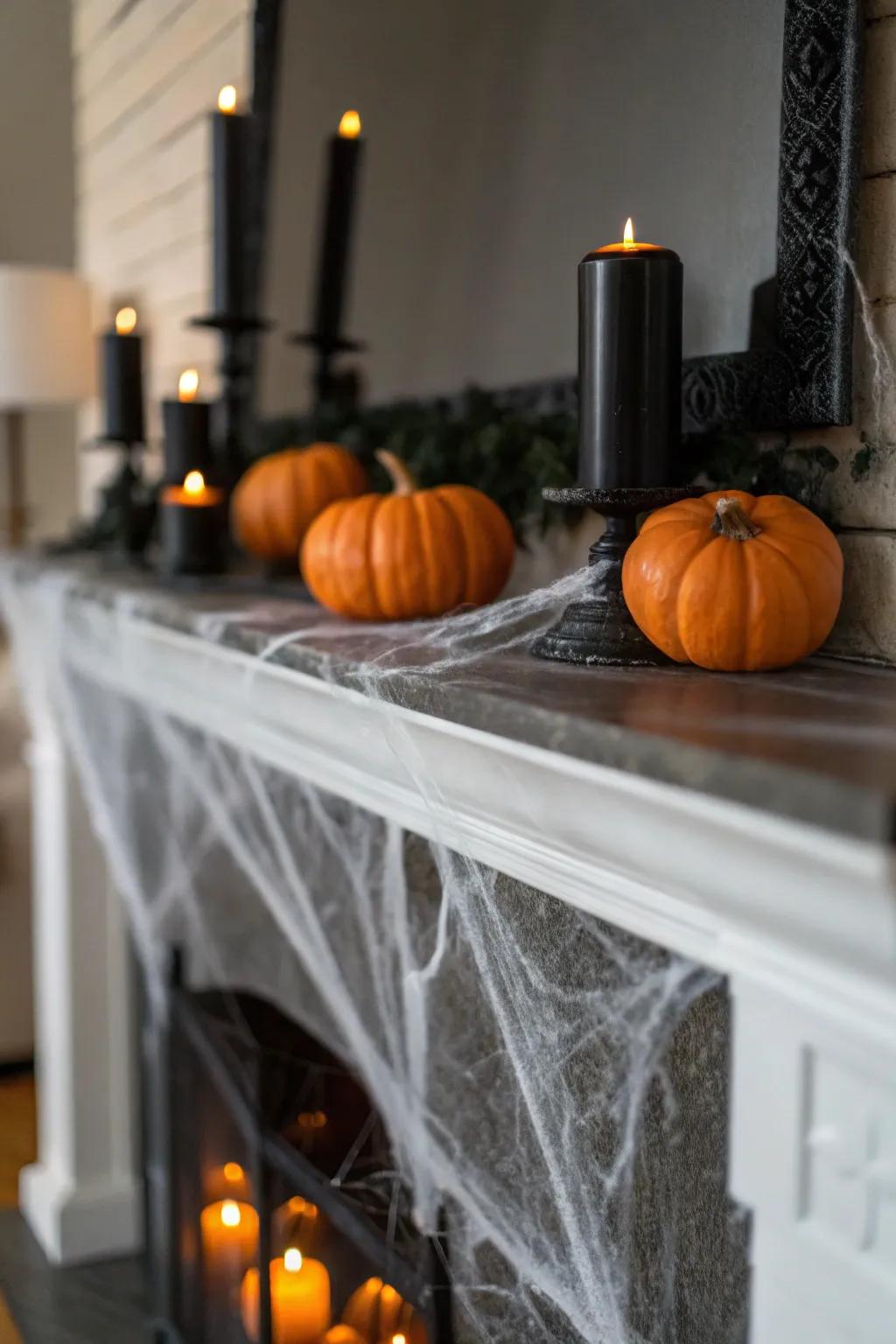 An eerie mantel renovation ideal for Halloween.