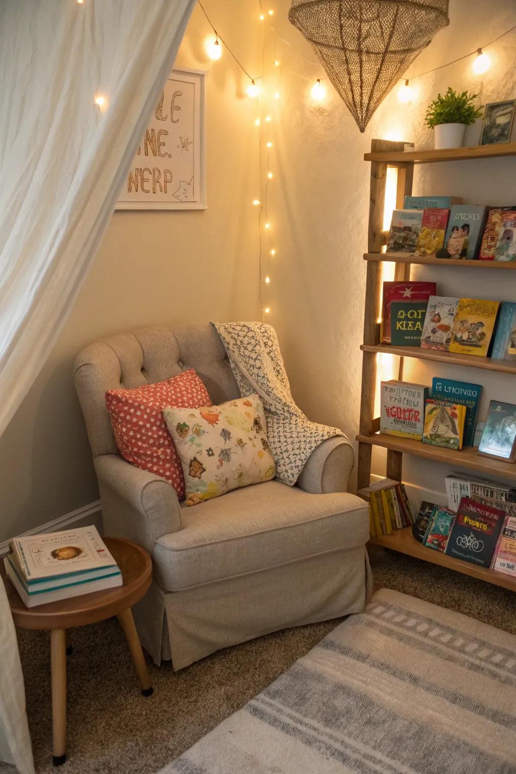 A welcoming reading corner for peaceful indoor getaways.