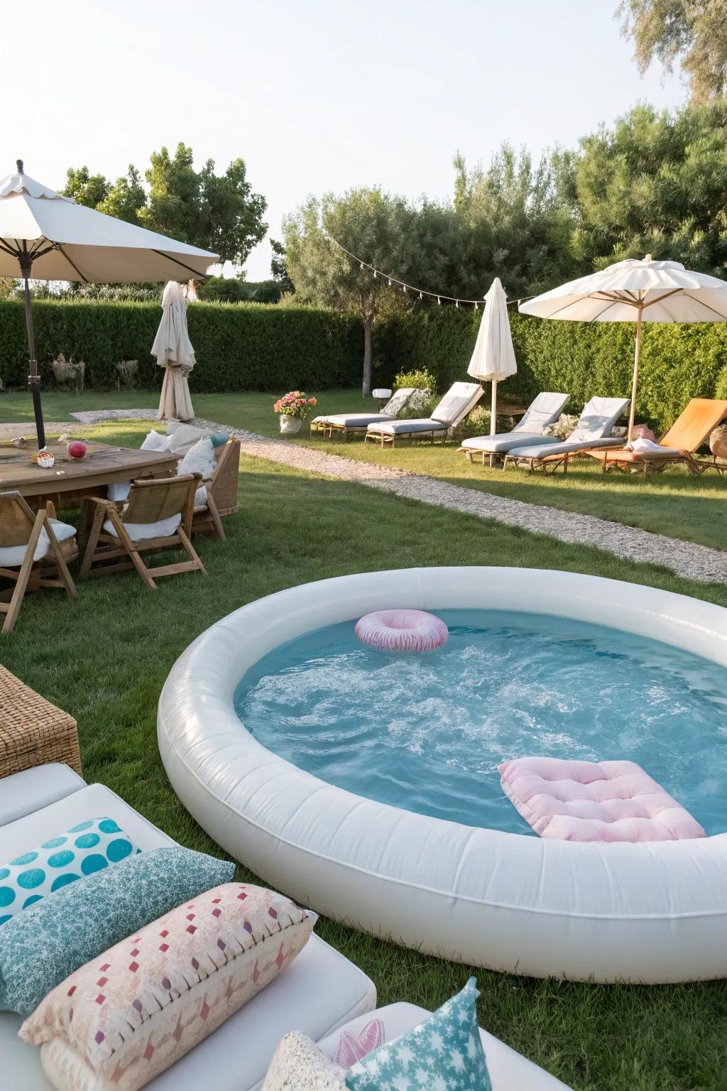 An exquisite poolside retreat, perfect for languid summer days.