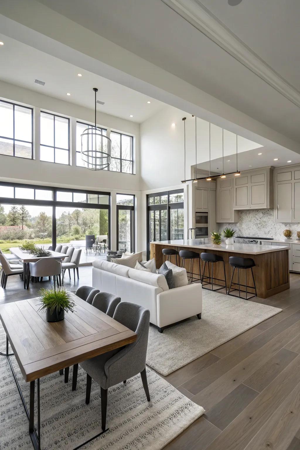 An open-concept living area that optimizes flow and engagement.