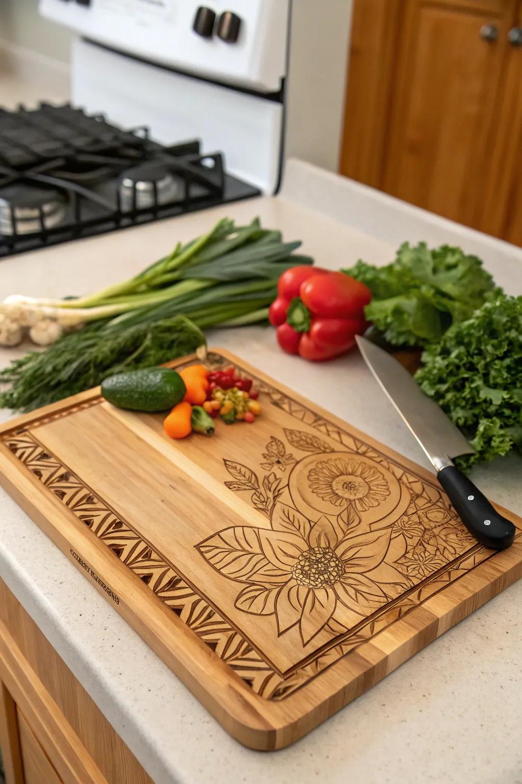 A bespoke cutting board—a considerate and useful gift.