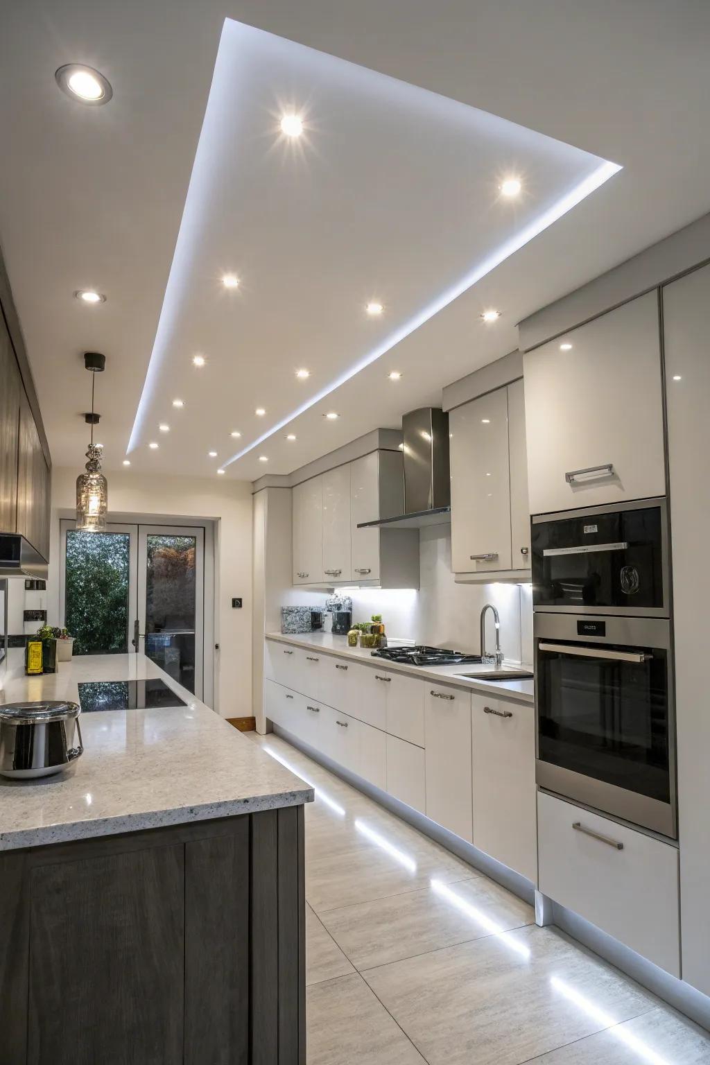 For unobtrusive lighting, recessed lights are a sleek option.