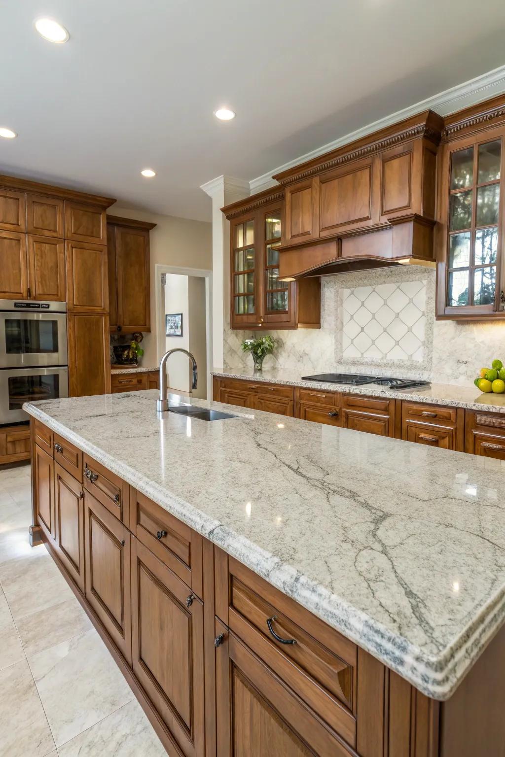 Natural stone surfaces provide enduring beauty and strength.