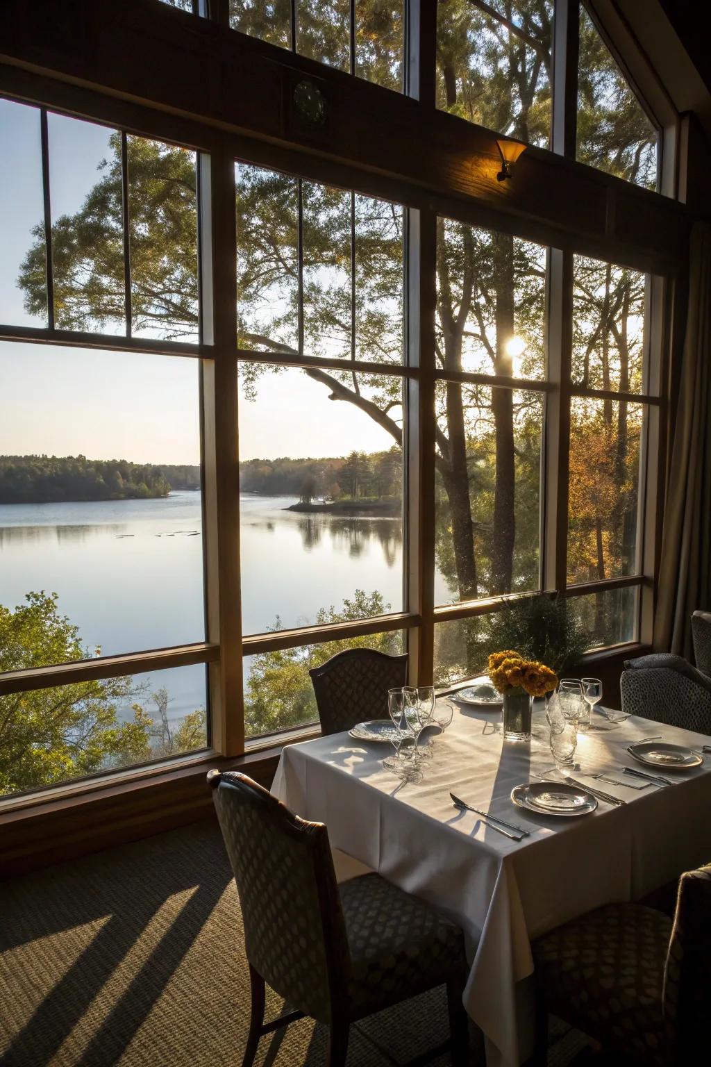 Let the sun's rays and mesmerizing lake panoramas enhance your dining pleasure.