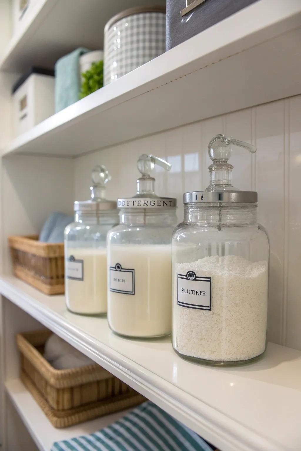 Glass vessels with nozzles introduce sophistication to your washing routine.