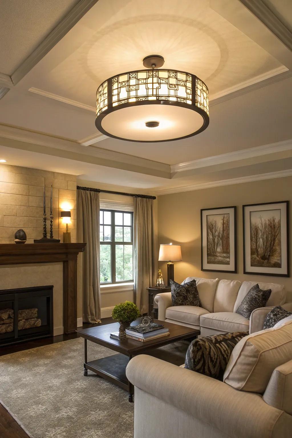 Surface-mounted fixtures offer elegance without occupying vertical space.