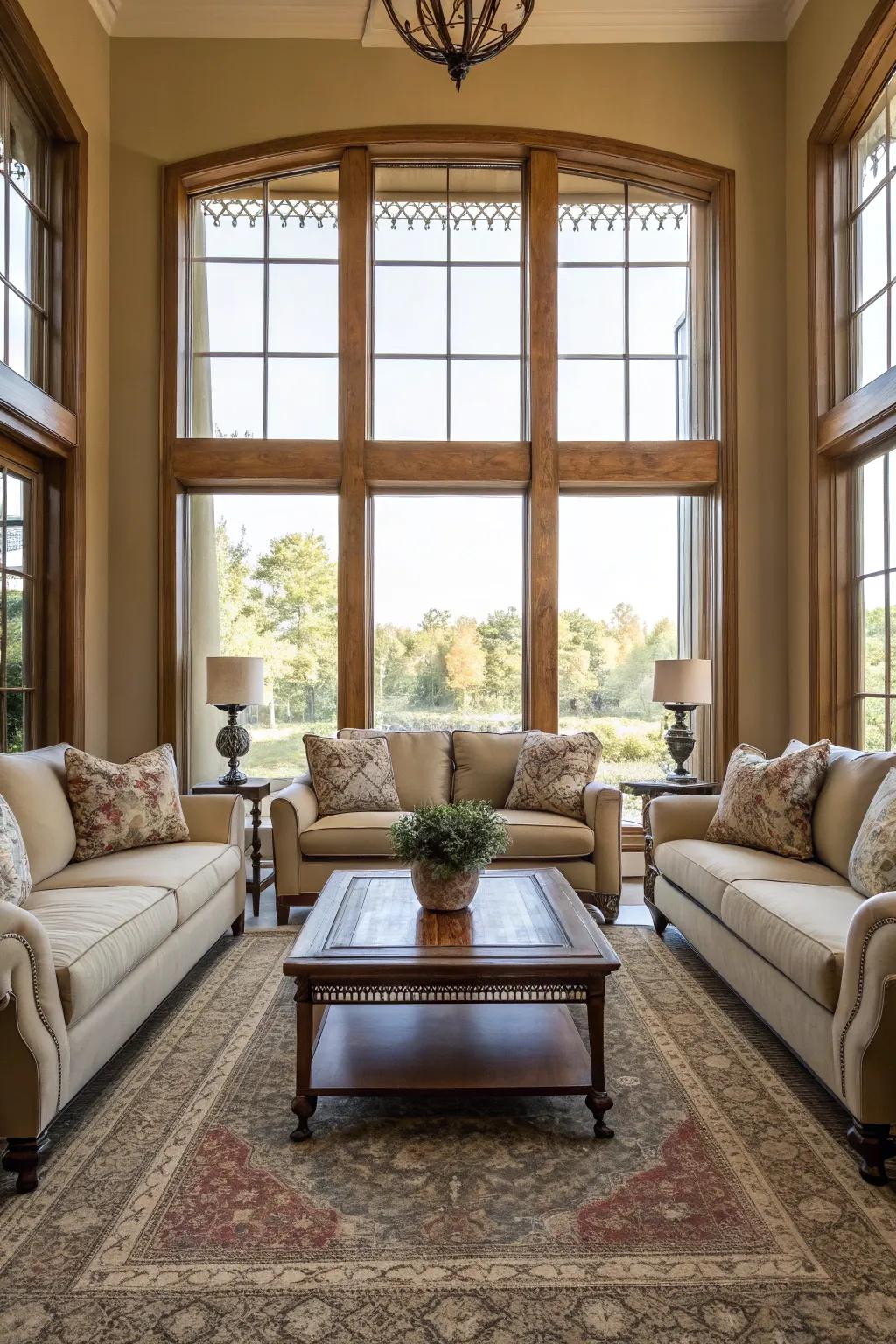 A symmetrical layout designed to foster conversation and showcase elegance.