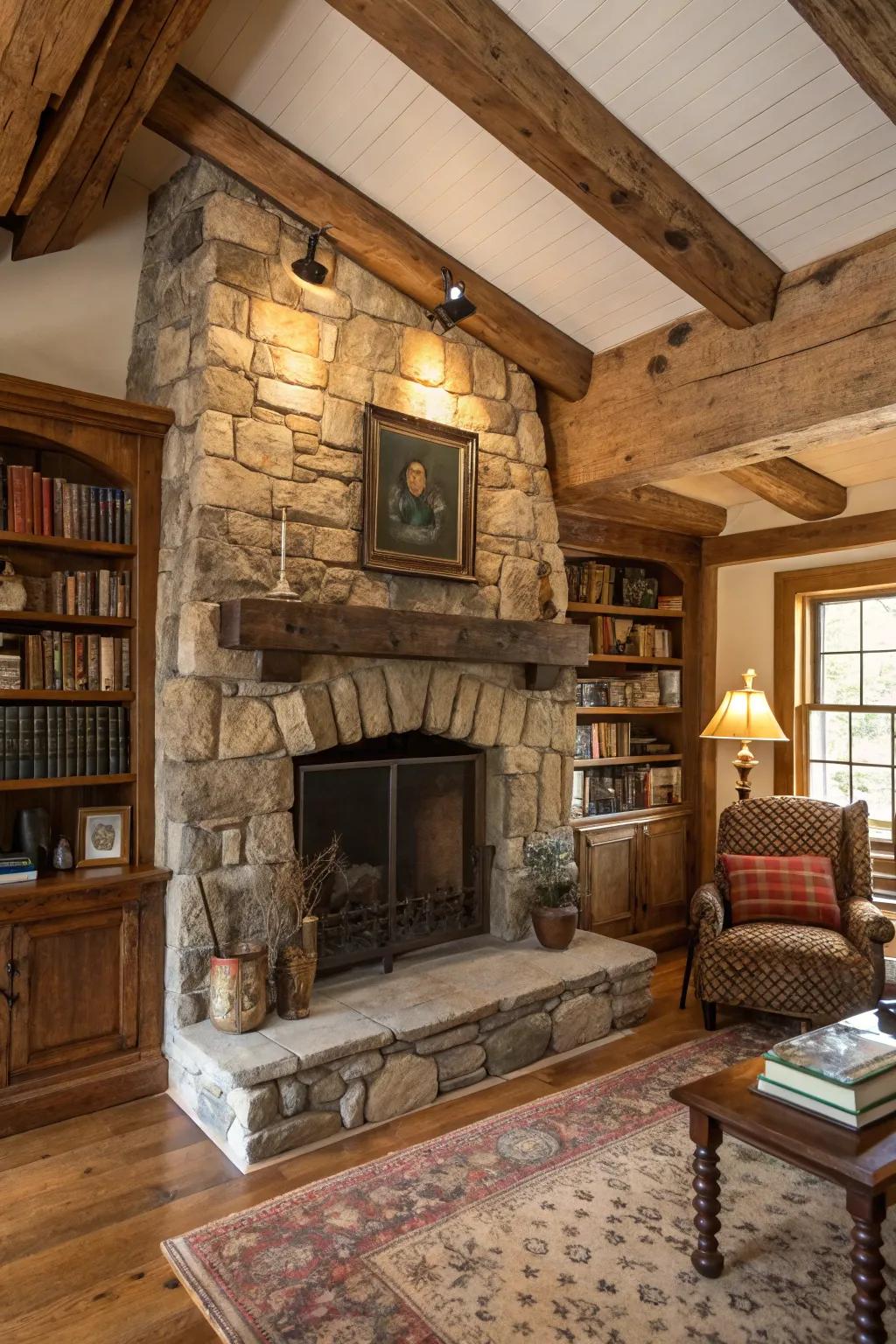 Appreciate the country appeal with a stone fireplace that makes you feel like you're in a rural hideaway.