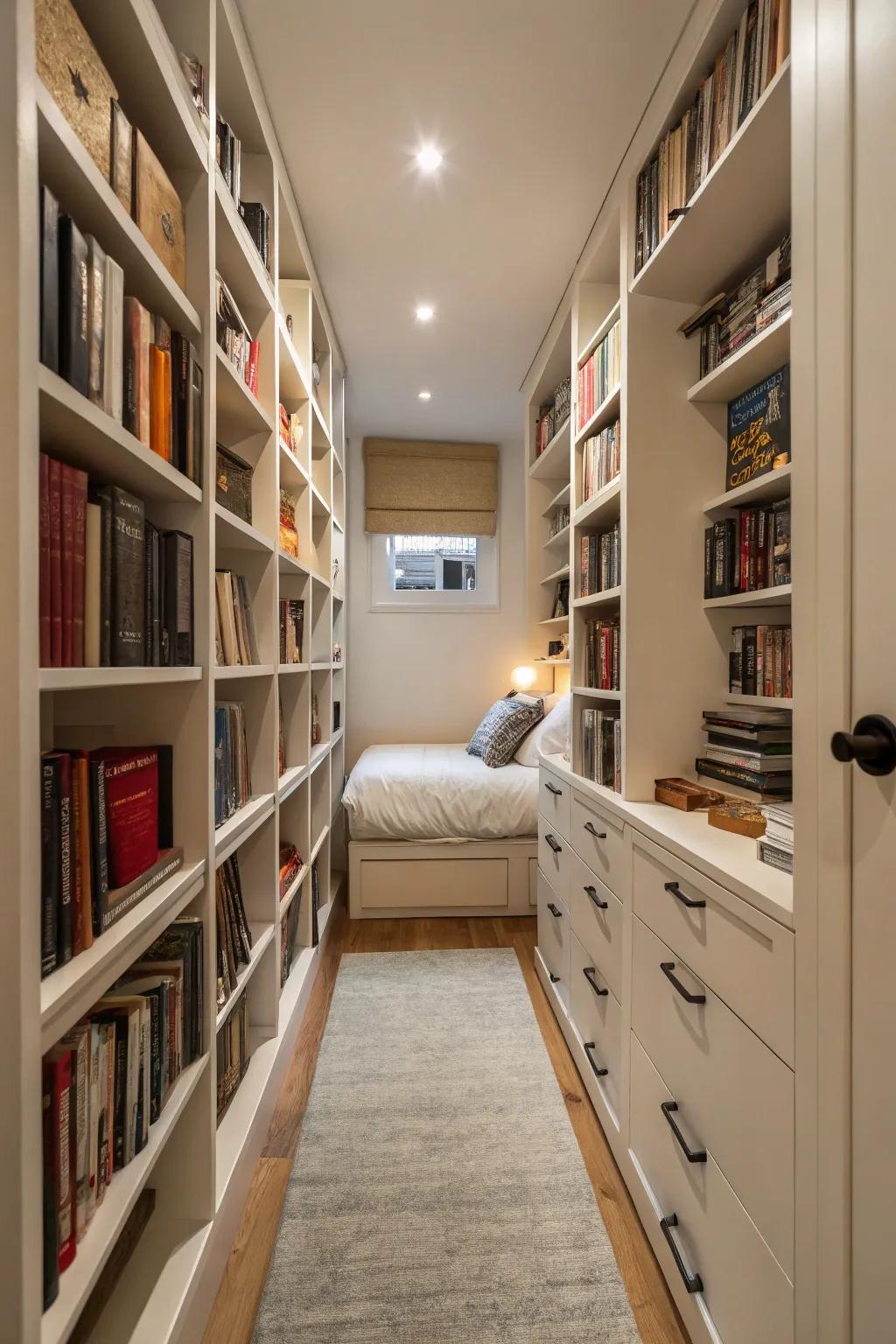 Utilize tall furnishings to optimize vertical space.