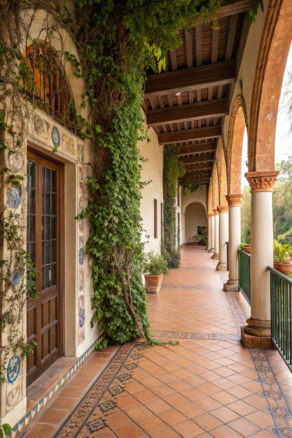 Classic arches evoking a Mediterranean atmosphere.