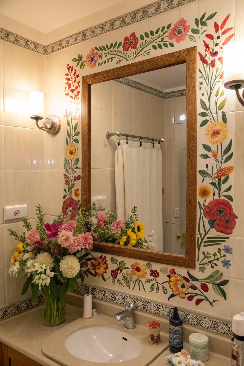 Elevate your mirrors with botanic allure for a refreshing aesthetic.