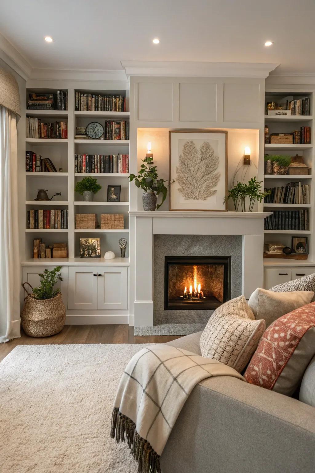 Revamp your alcove into a snug and efficient fireplace sanctuary.