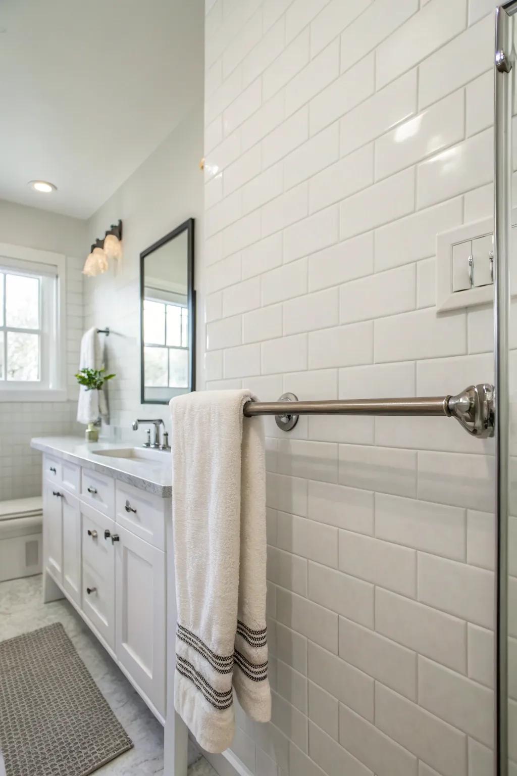 Streamlined and straightforward: the minimalist metal towel bar.