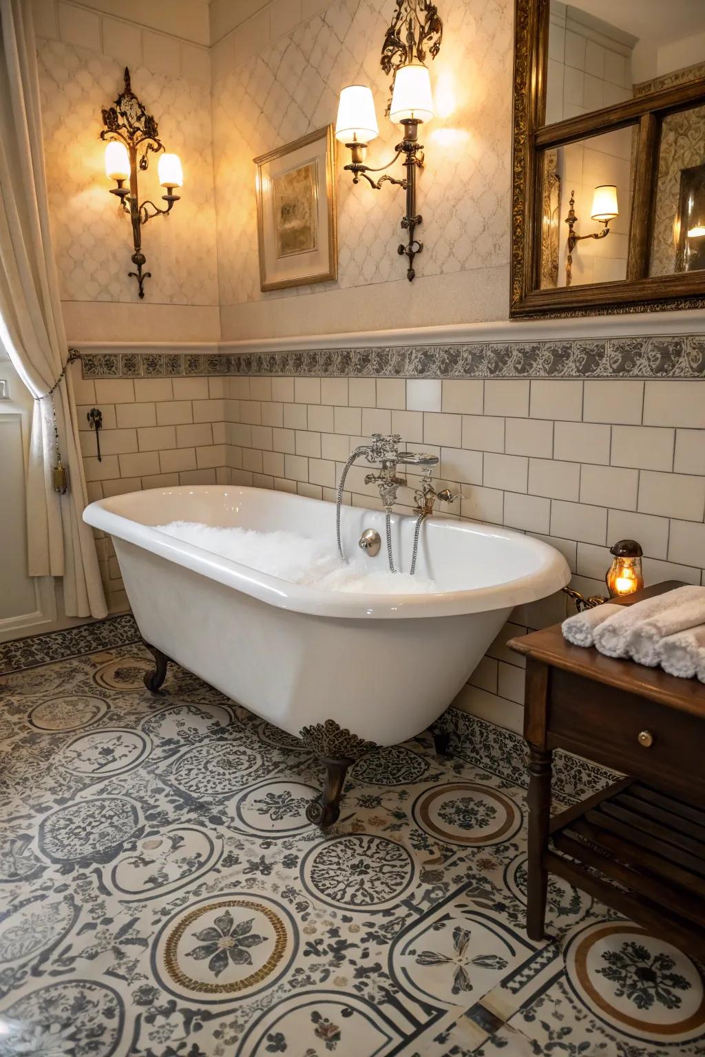 A classic clawfoot tub enhancing vintage elegance.