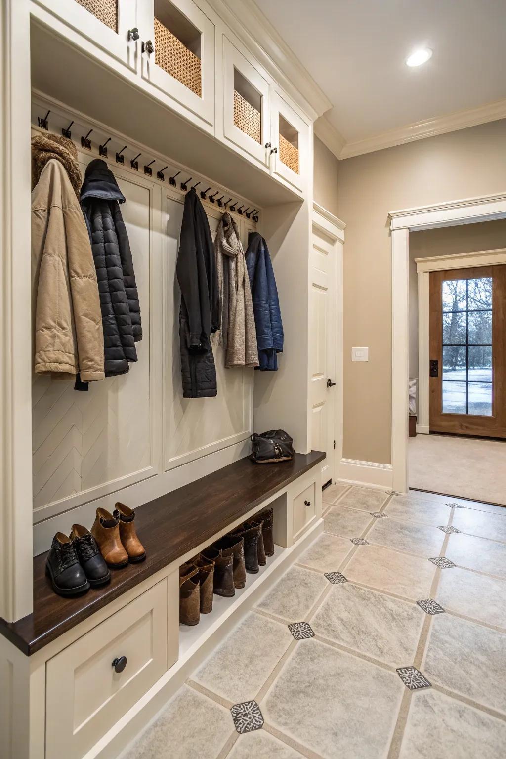 Stoneware tiles merge resilience with beauty, making them perfect for active mudrooms.