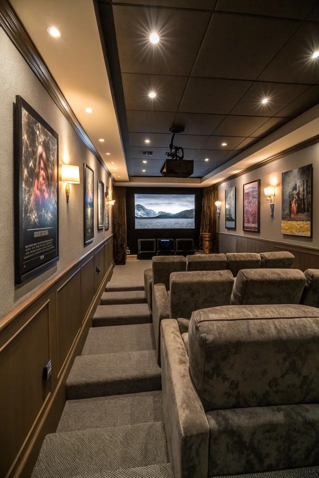 Tiered seating ensures every viewer has a perfect sightline in a smaller theater.