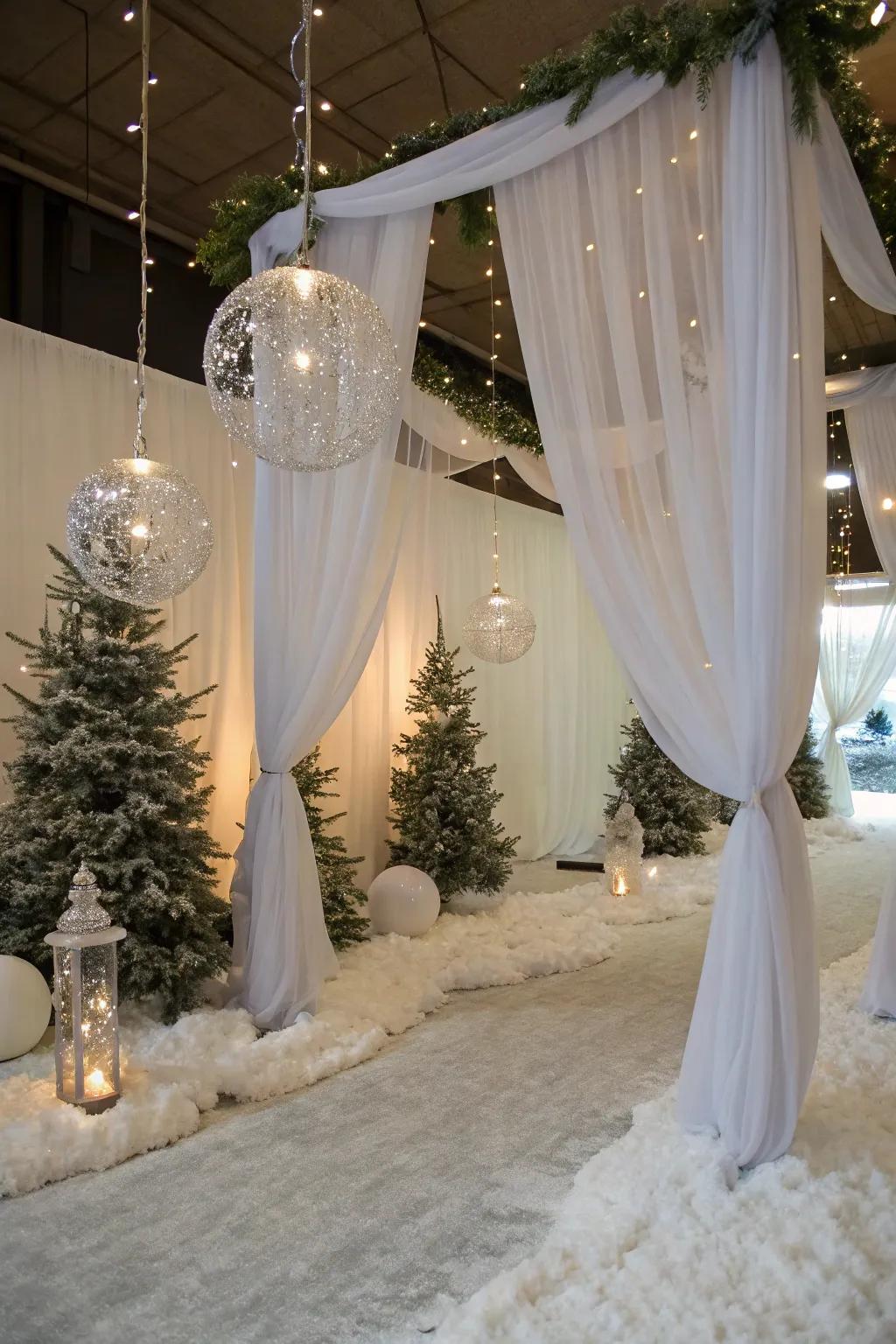 A captivating indoor frosted dreamscape that embodies the essence of the Yuletide period.