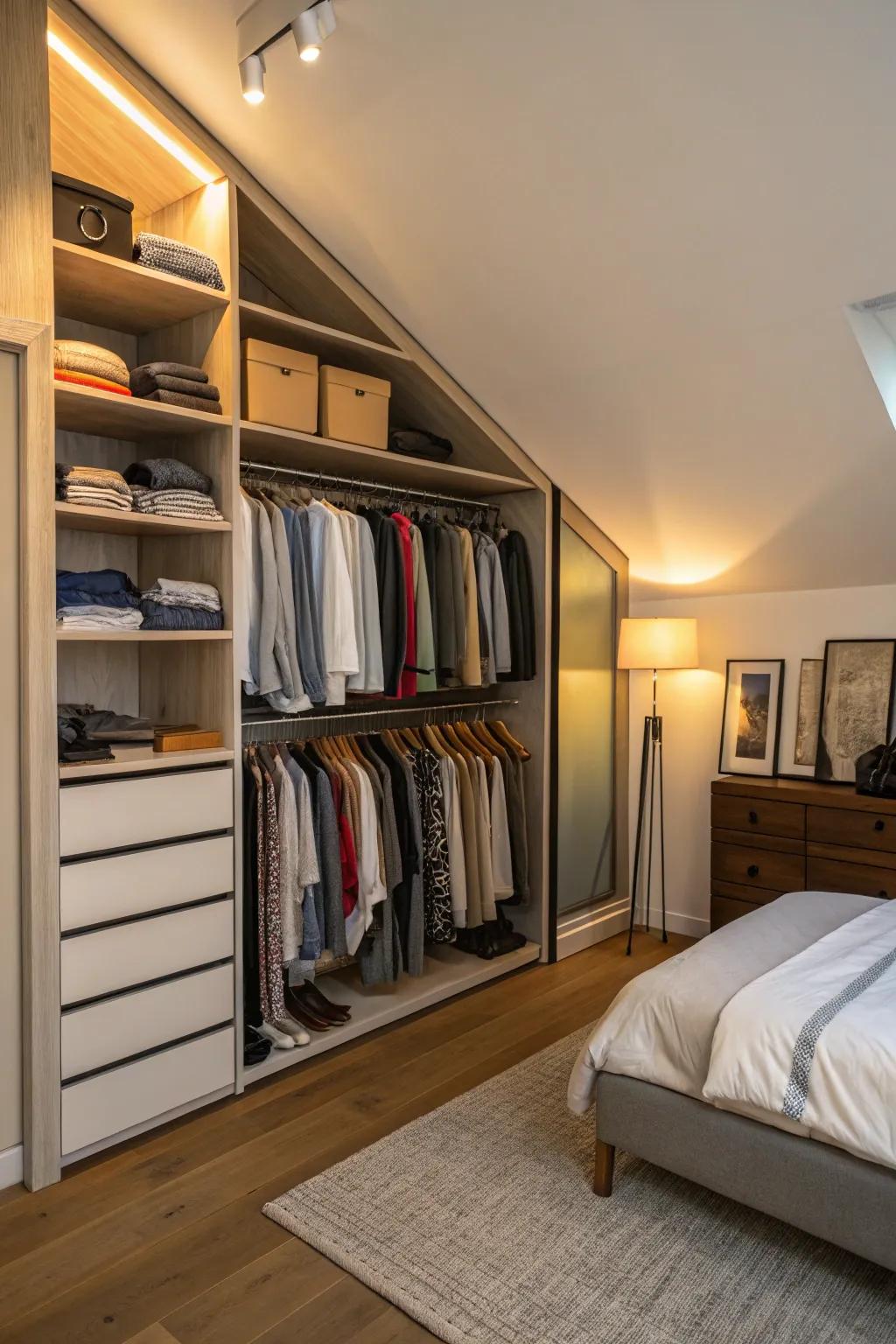 Exposed wardrobes have the potential to introduce a boutique ambience to your personal space.