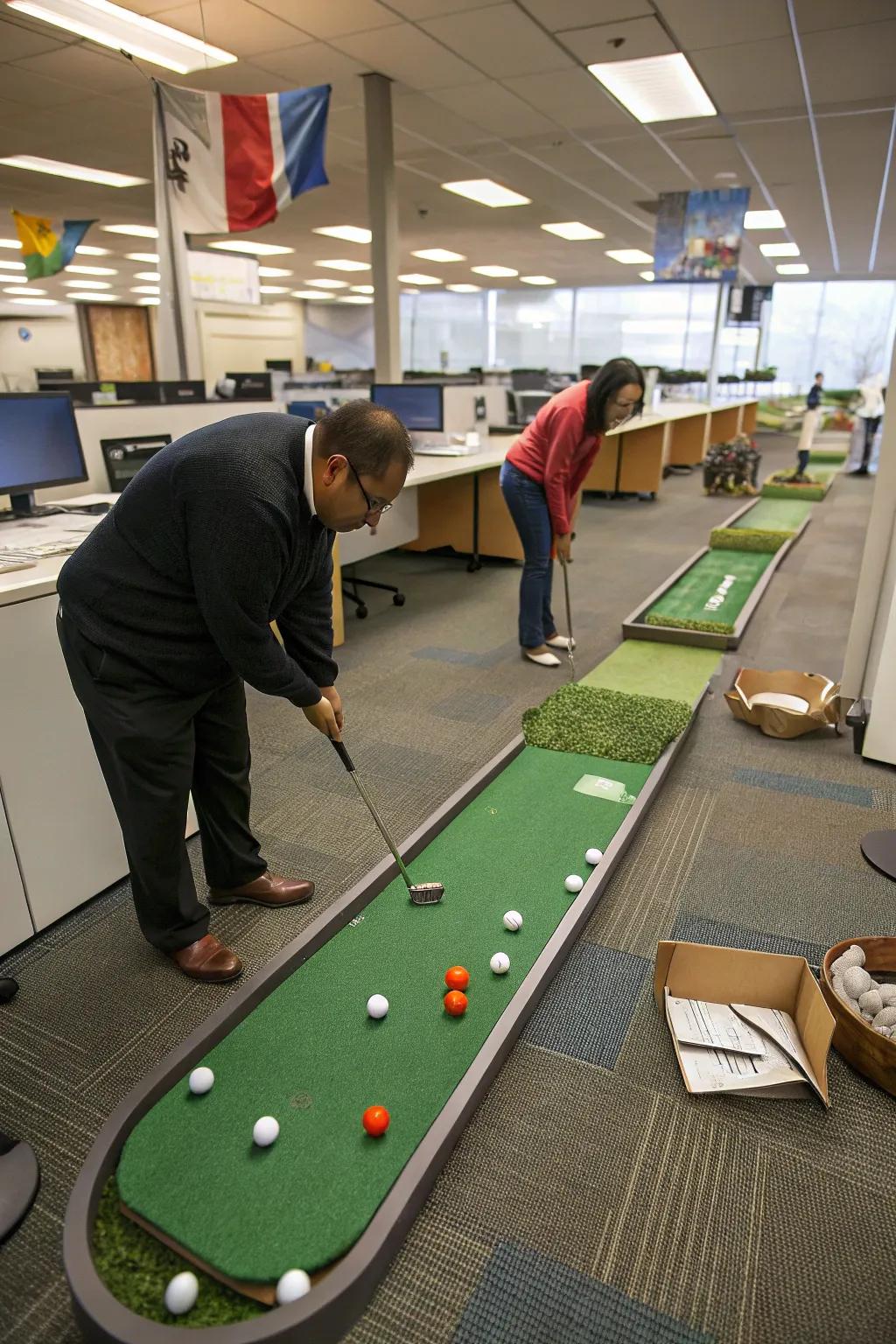 Workspaces are integrated into the game, utilizing everyday objects as challenges.