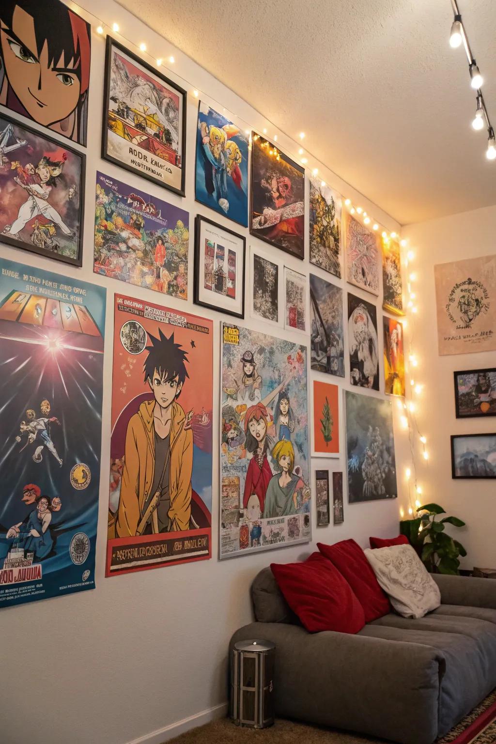 Fashion an anime art exposition upon your walls for continuous inspiration.
