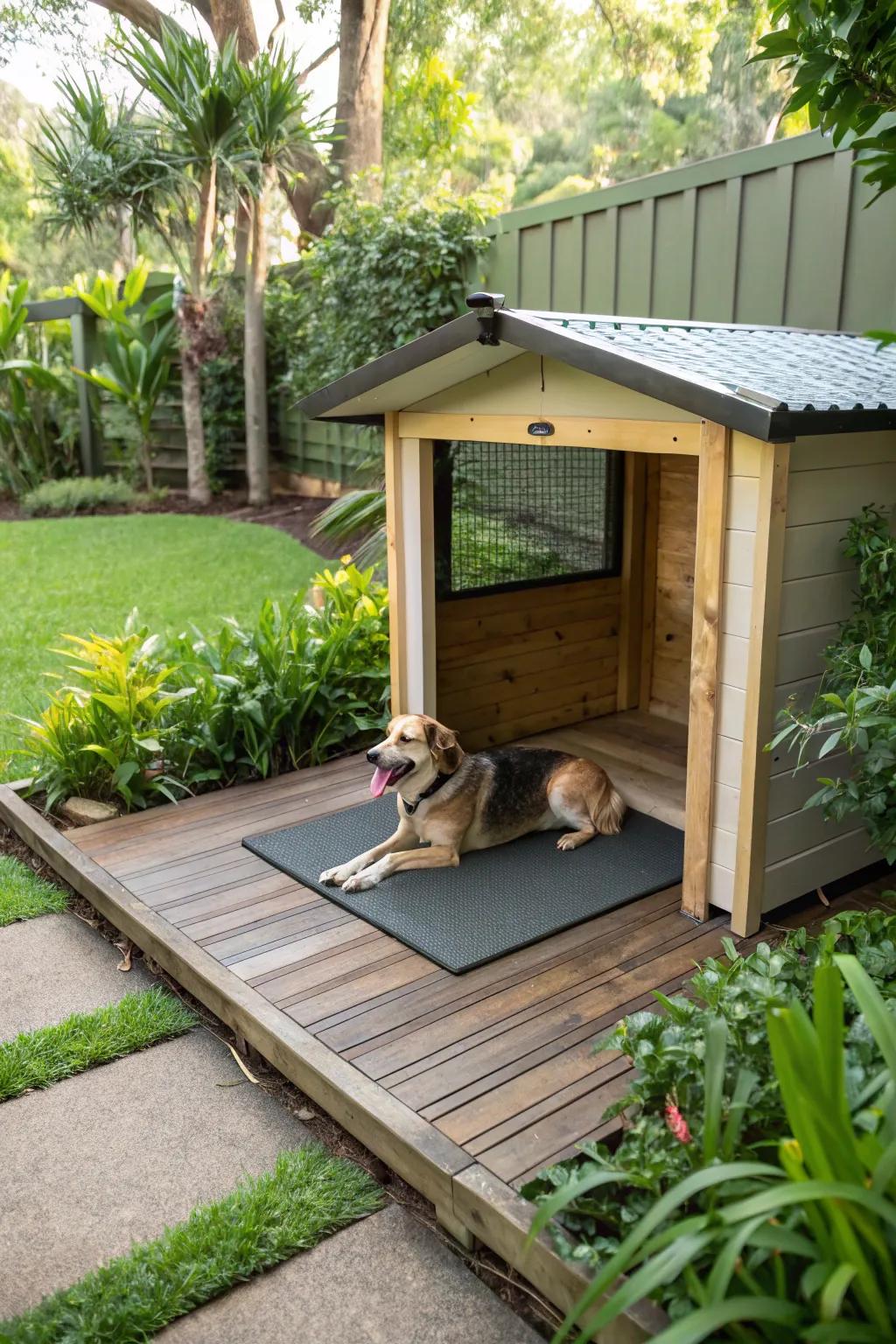 Rubber mats provide both comfort and straightforward upkeep.