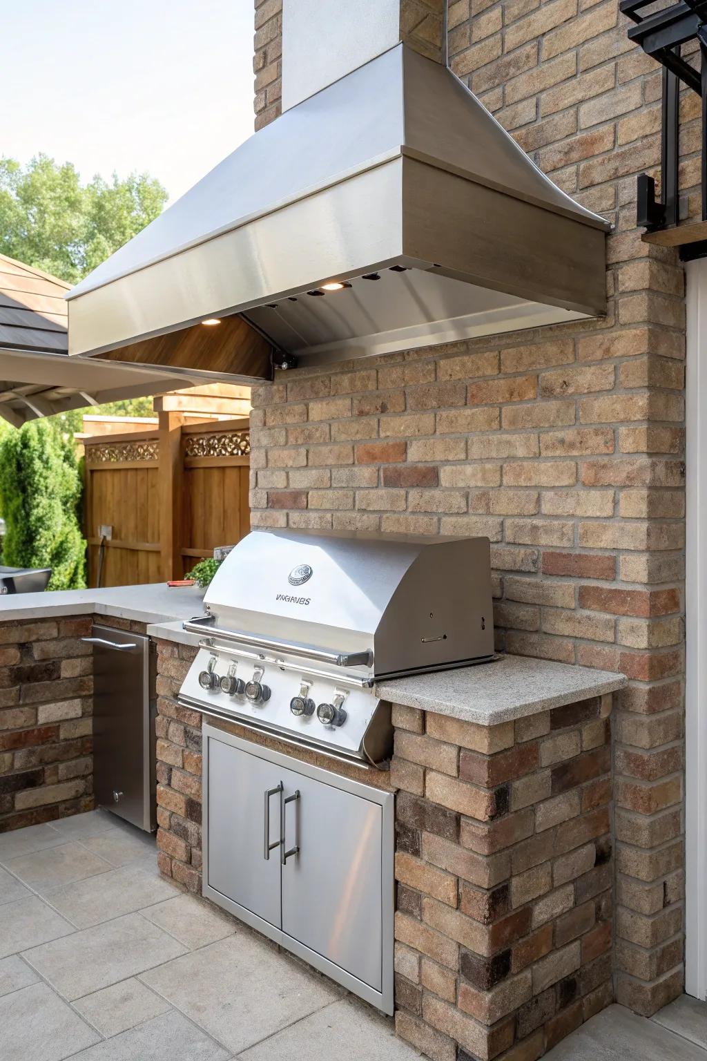 Stainless steel hoods introduce a hint of modern refinement.