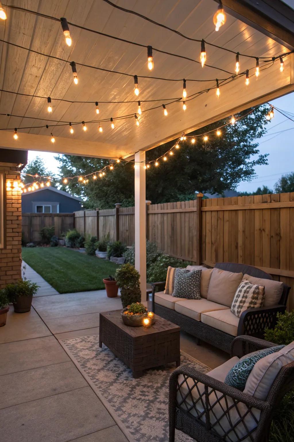 Filament lights introduce a bewitching allure to any veranda arrangement.