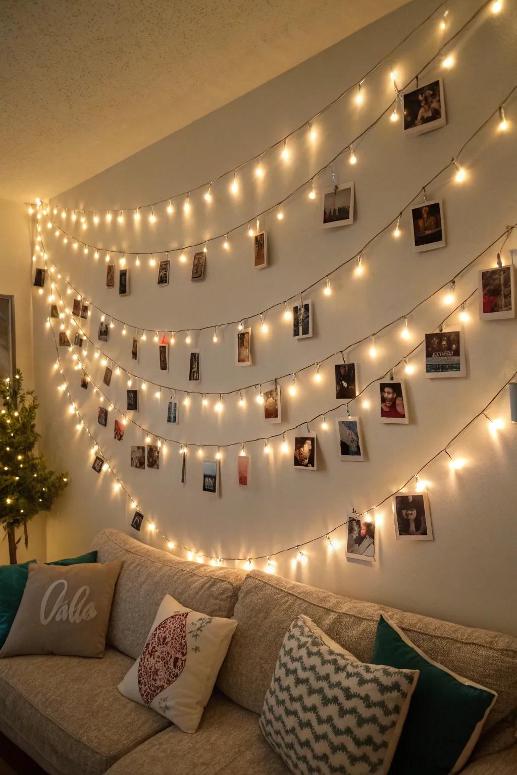 Generate a cascading effect with luminous strands for a captivating display.