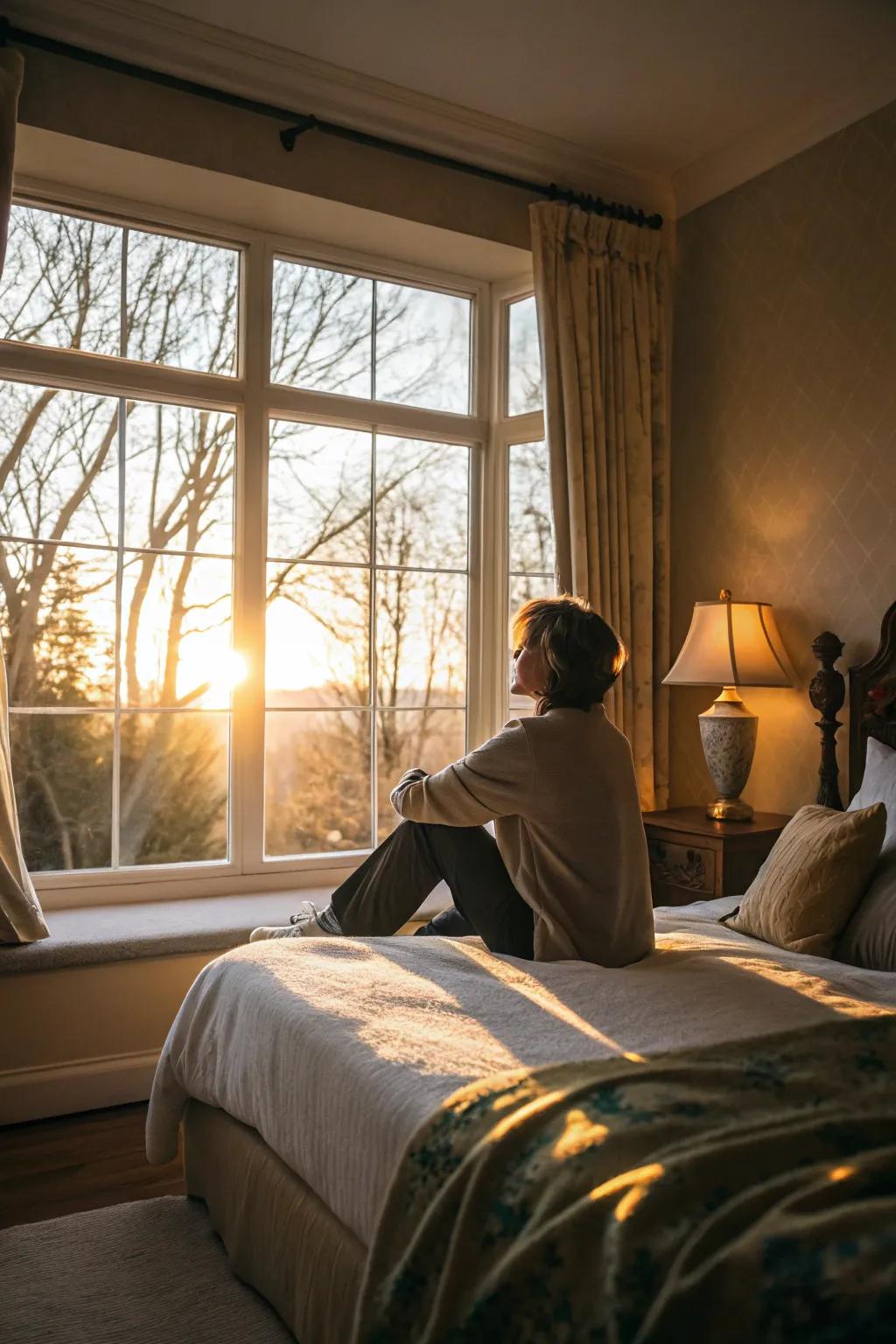 Utilize natural light to bring warmth and dimension to your bedroom photoshoot.