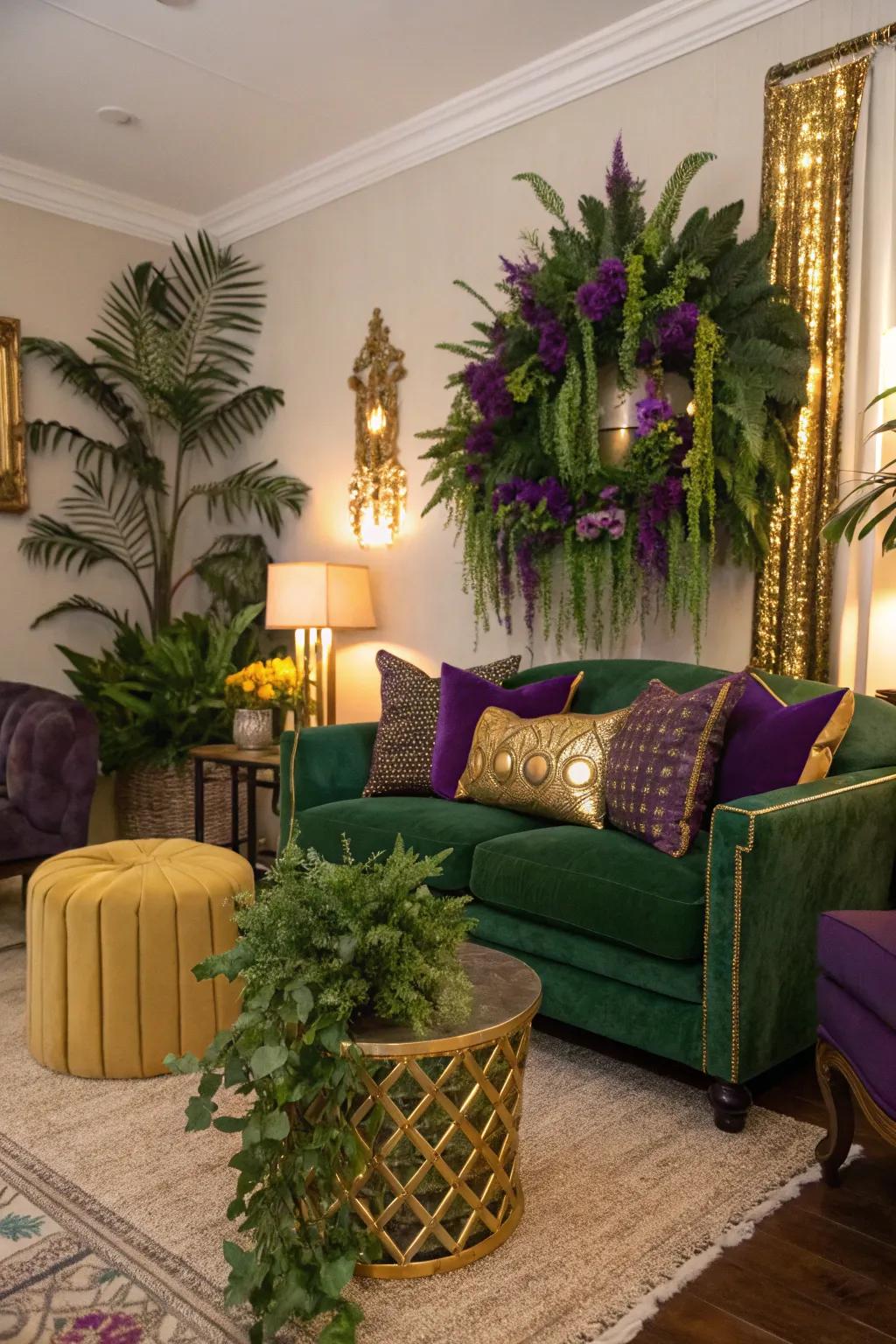 Evoke the bayou vibe with a vibrant and striking color scheme.