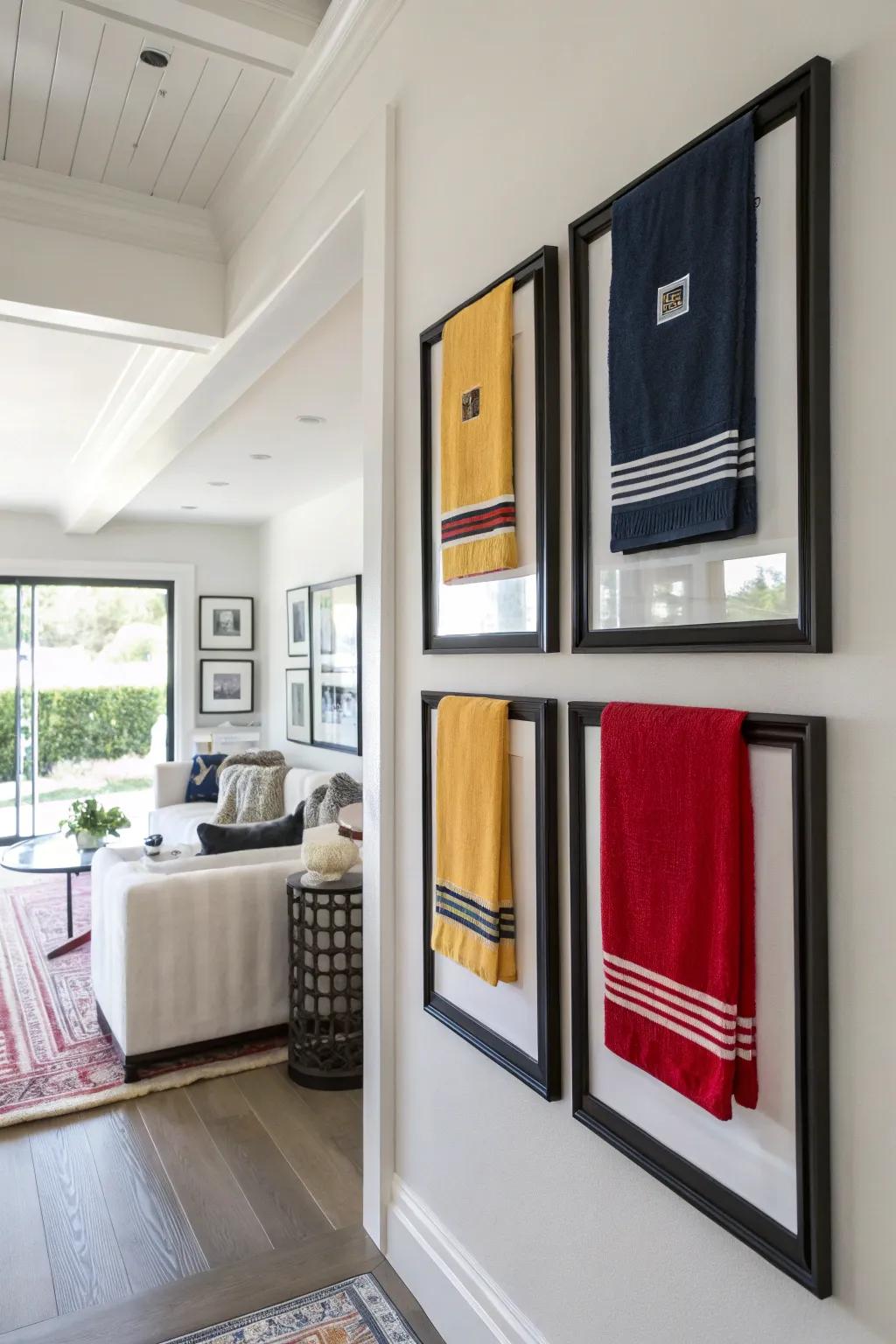 Celebration cloths, when framed, become captivating additions to wall decor.