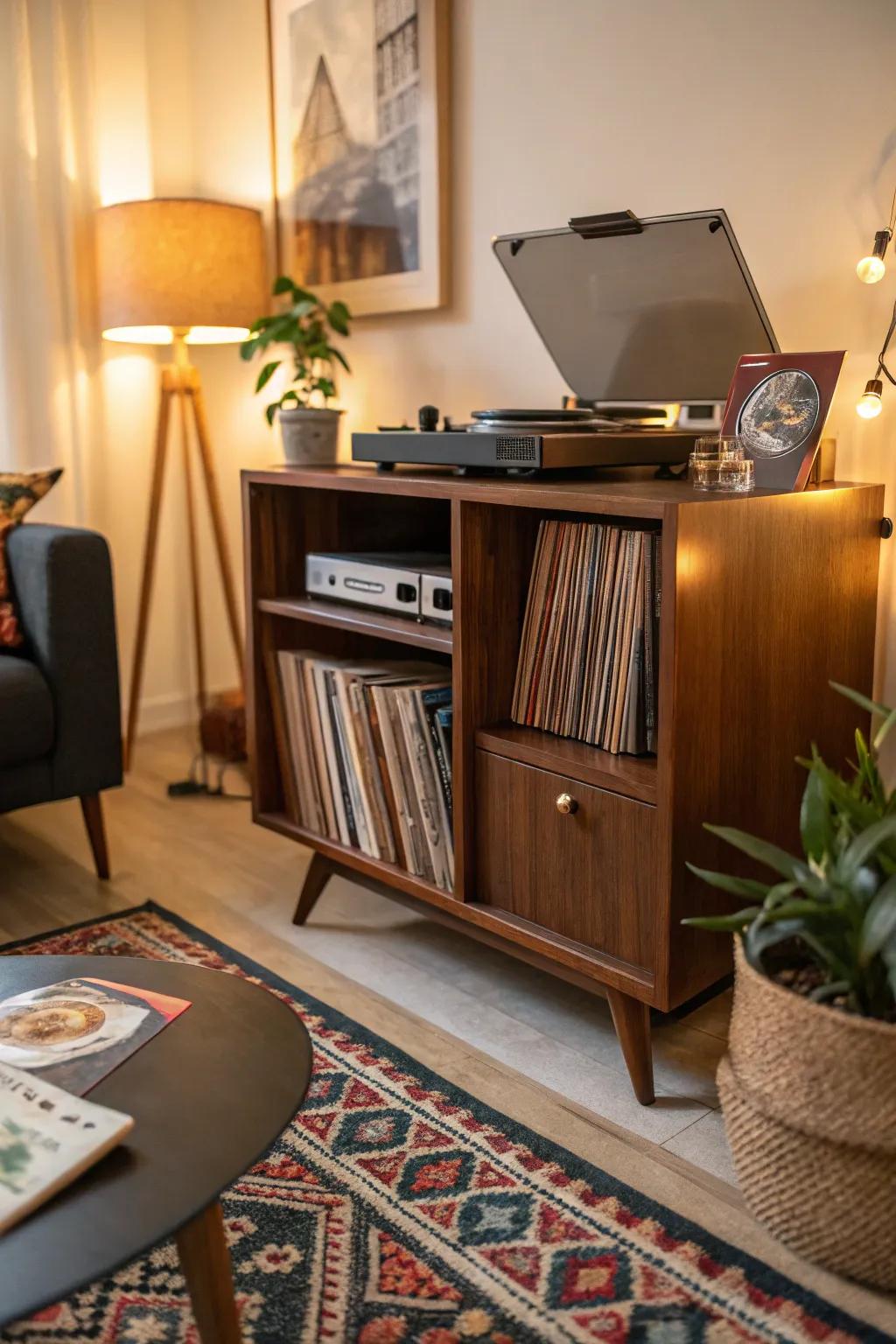 Mid-century modern consoles provide an ideal mix of vintage appeal and modern practicality.