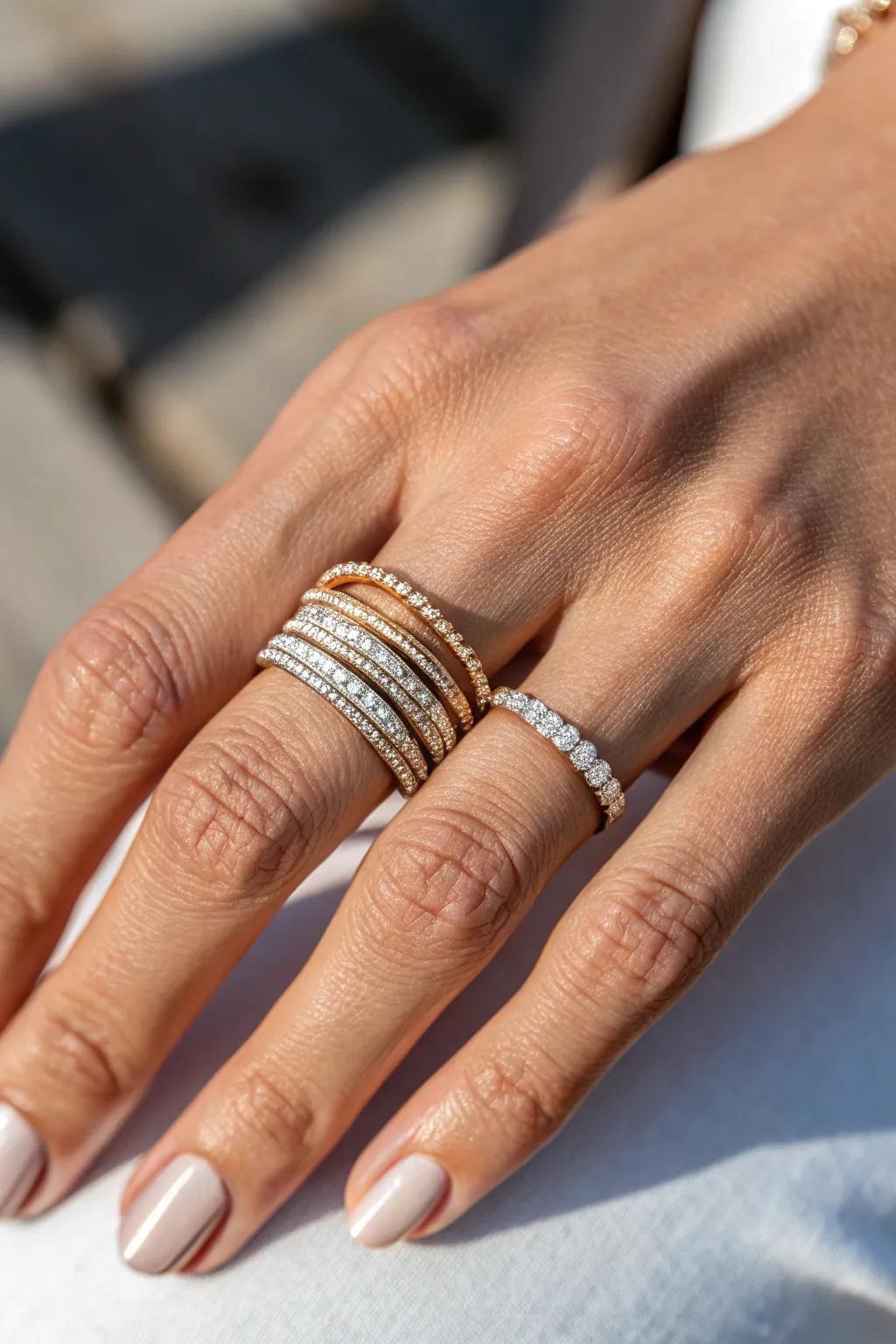 Refined Tiered Rings on One Digit
