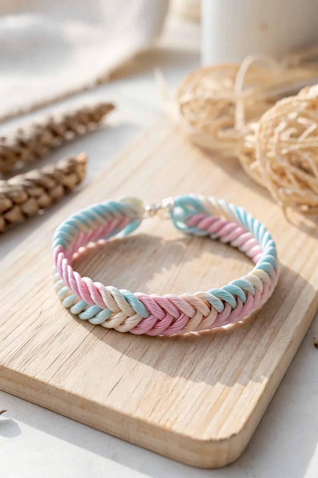 Appreciate enduring simplicity with a pastel-toned fishtail adornment.