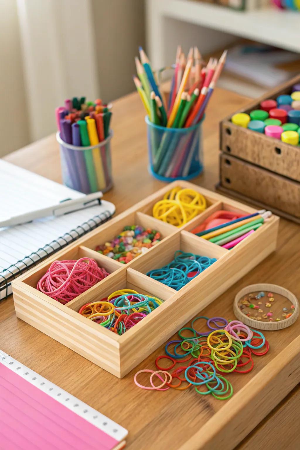 Elevate the ambiance of your desk space with these jovial pencil decorations.