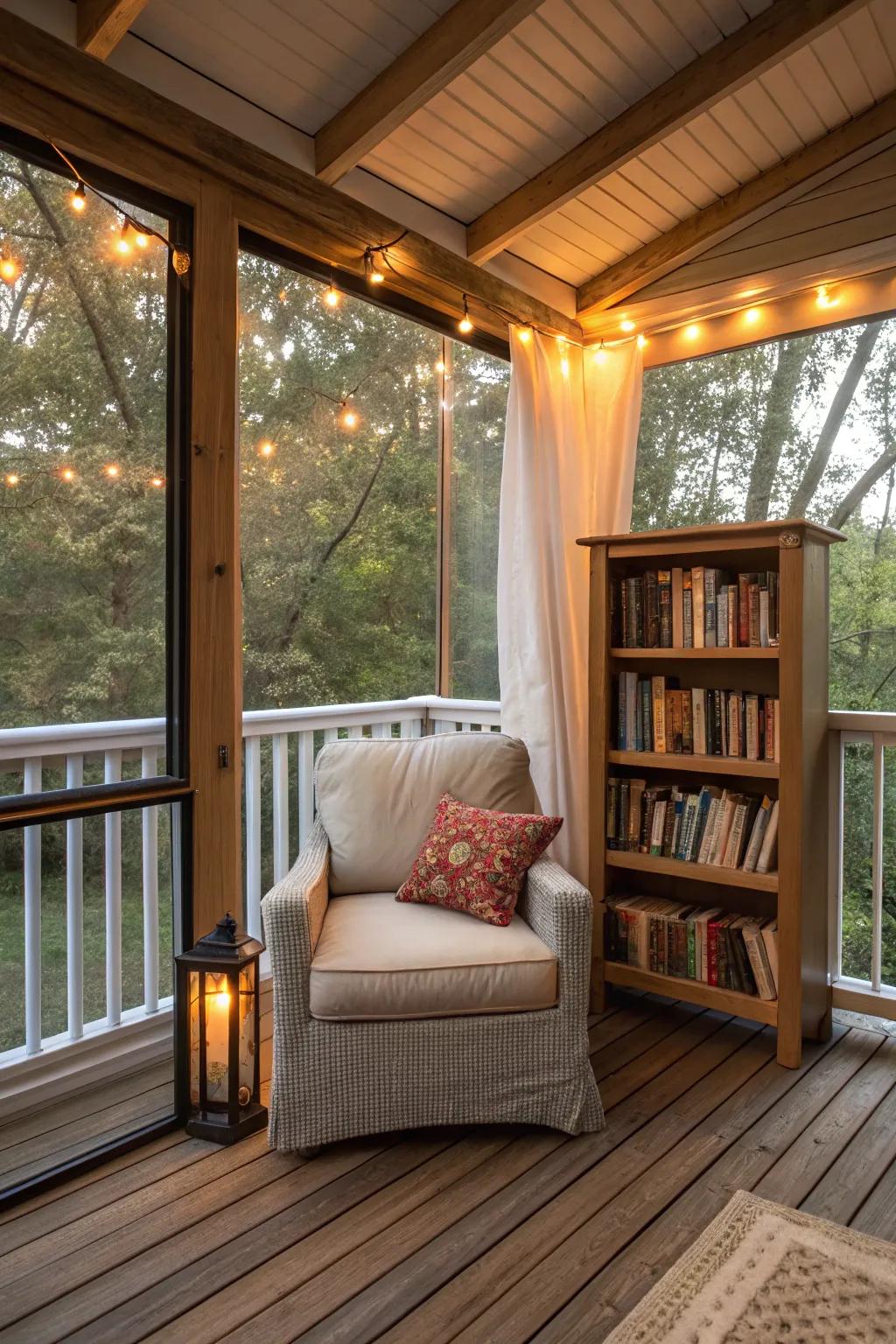 A serene reading corner tailored for literary enthusiasts.