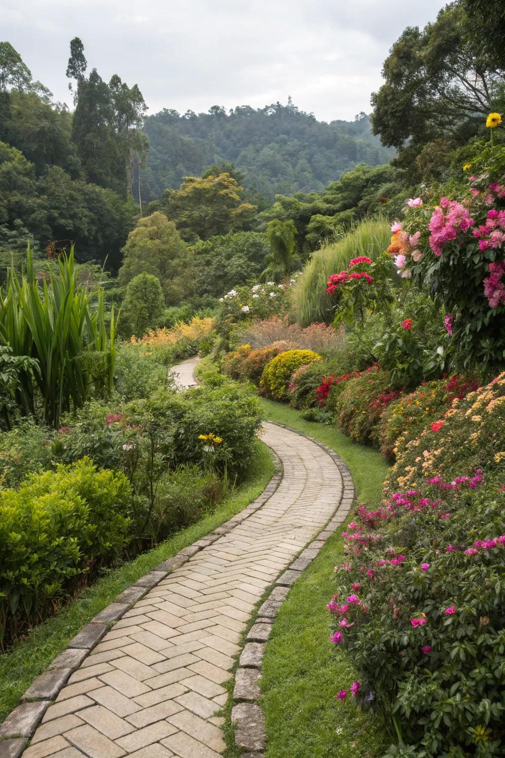 Curved walkways enhance the mystery and allure of your garden.