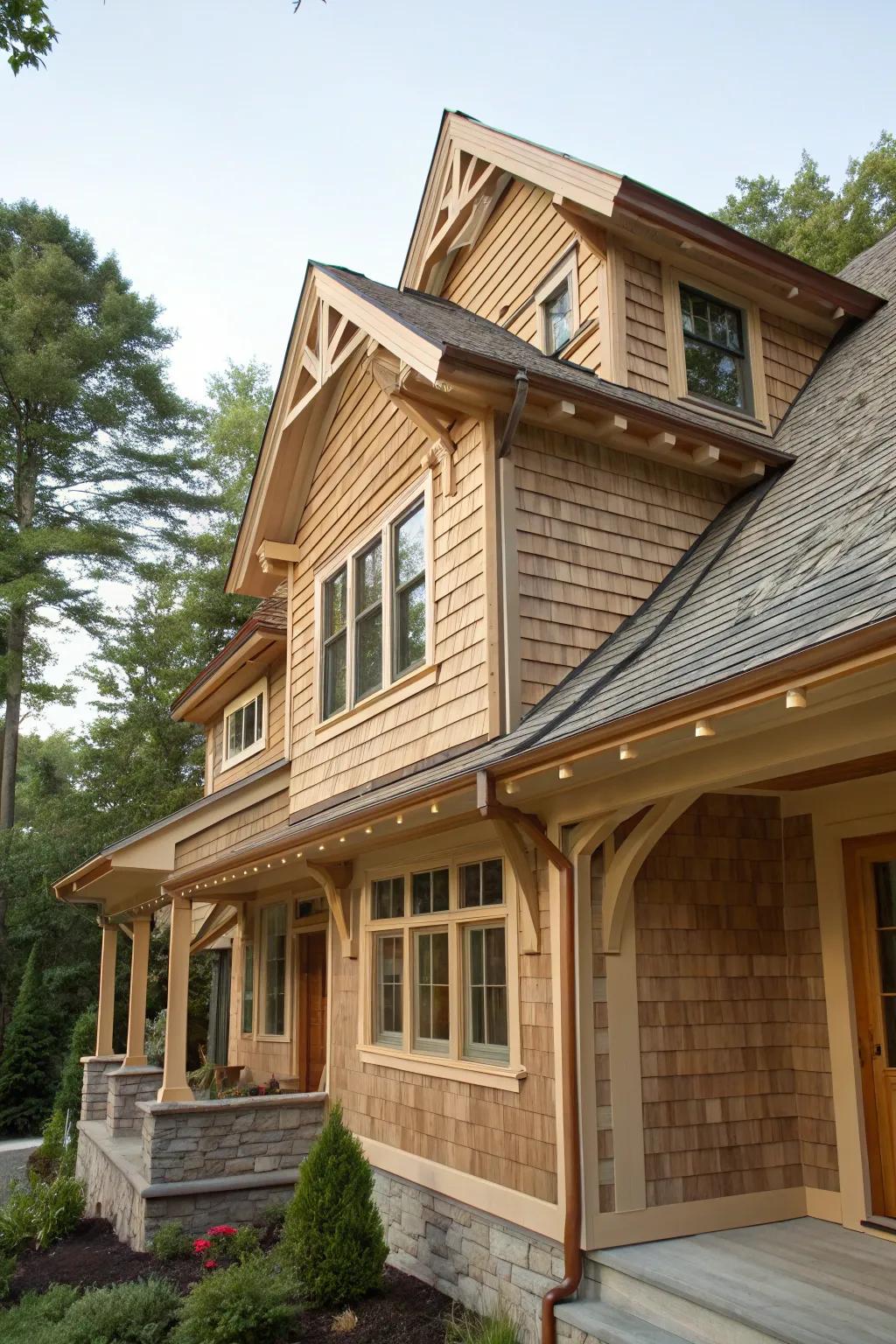 A Craftsman-style residence showcasing a quintessential shed dormer.