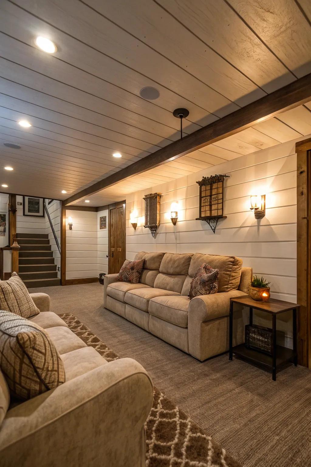 A delightful living space enhanced by shiplap.