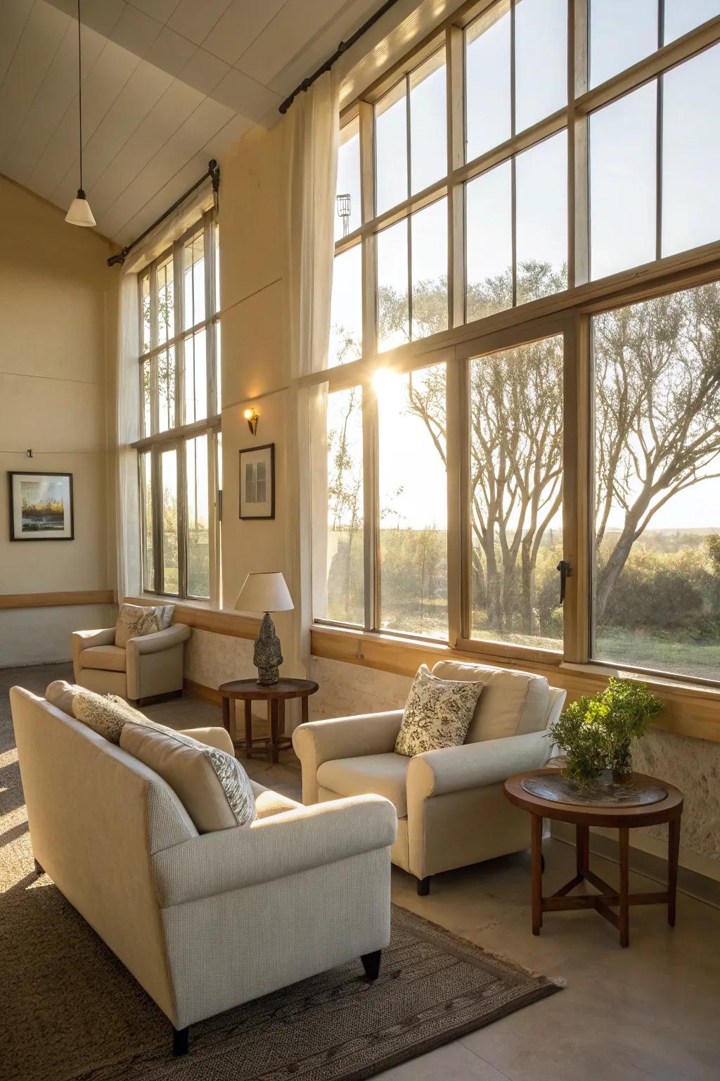 A sun-drenched sitting area exuding warmth and joy.