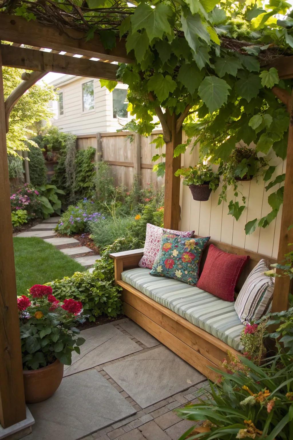 An inviting seating enclave can transform any corner of your backyard into a tranquil escape.