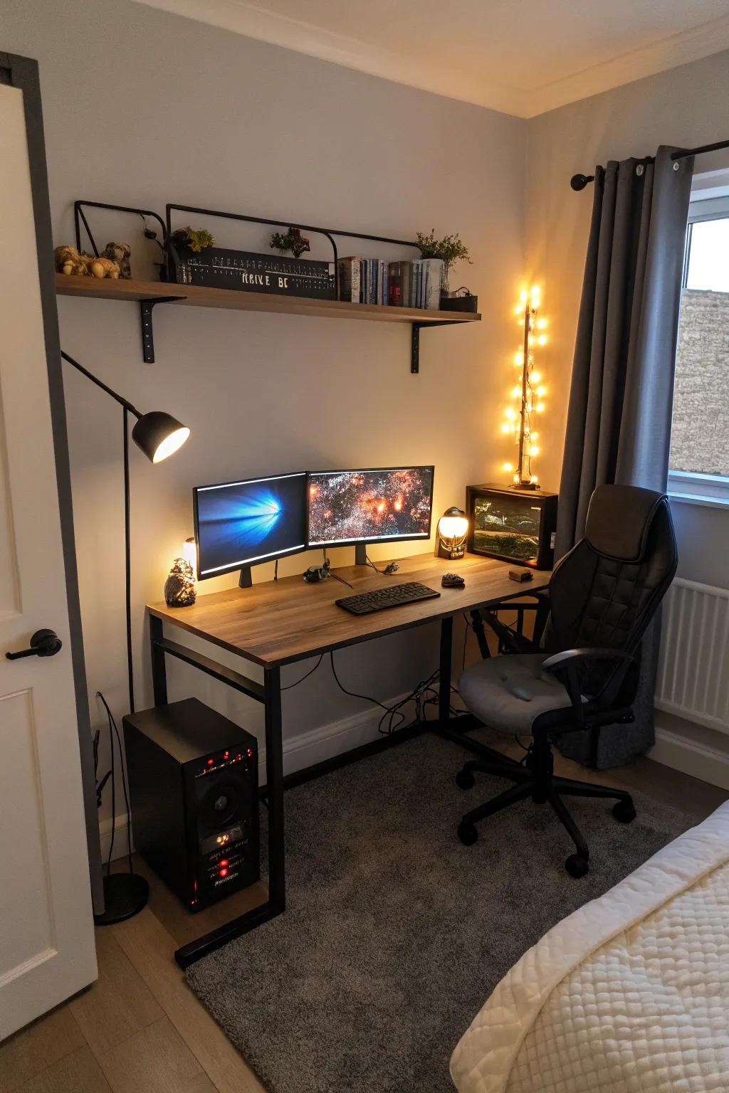 Streamlined desks integrate smoothly into small rooms, delivering a functional solution.