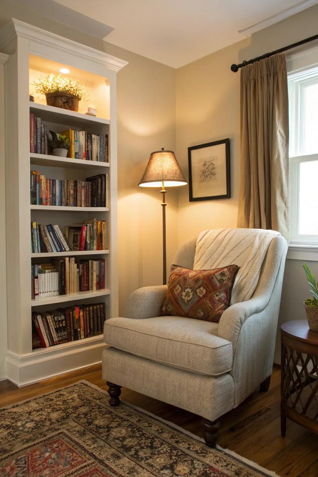 Make use of every corner to fashion your own reading hideaway.