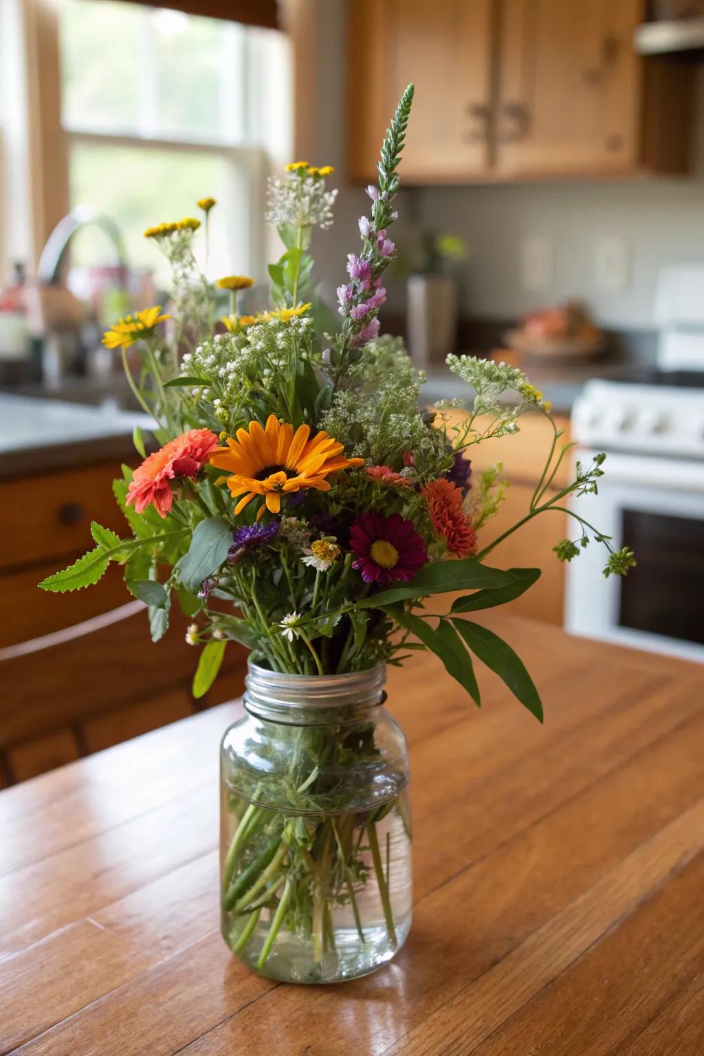 A captivating preserving jar configuration imparting a countryside sophistication.