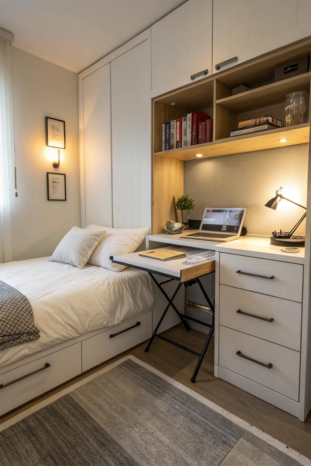 Multi-functional furniture maximizes space and functionality.