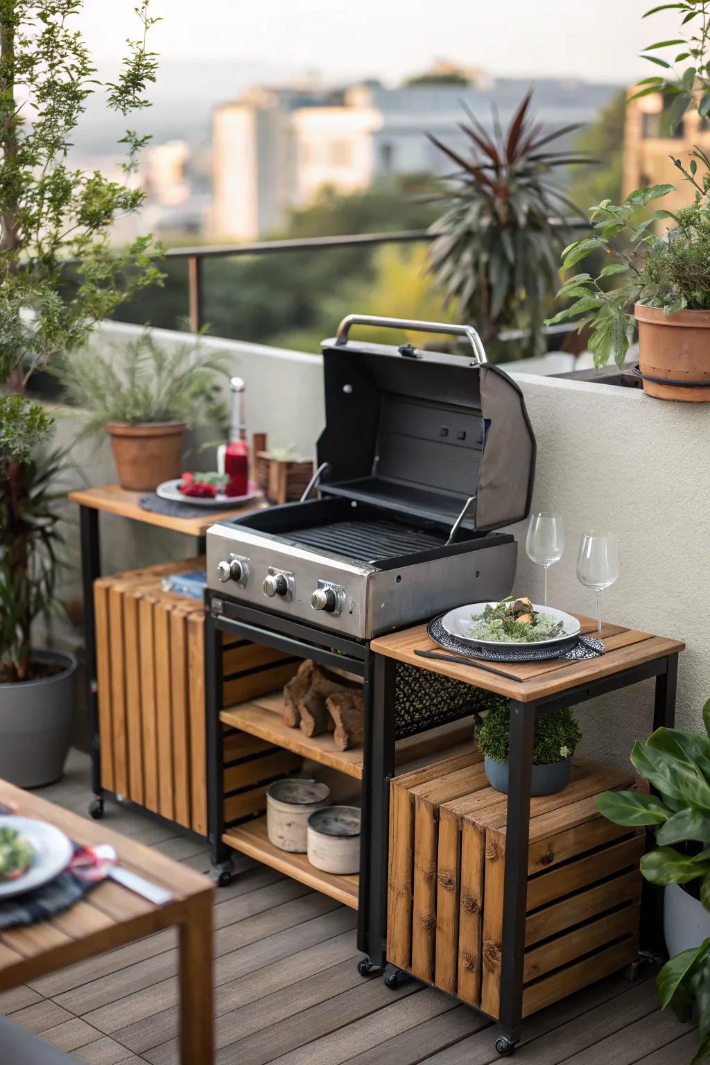 A streamlined grilling arrangement ideal for compact areas.