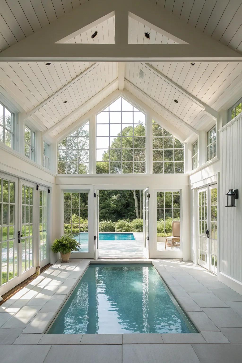 An expansive and radiant ambiance featuring large windows for plentiful sunlight.